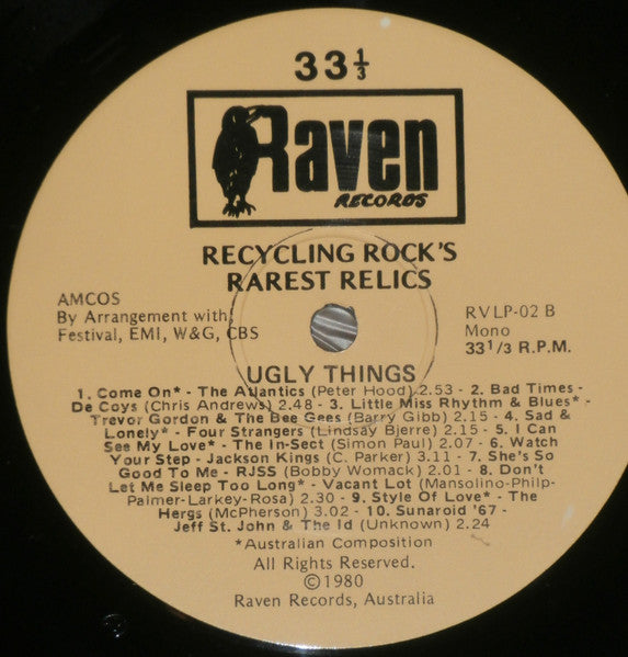 Various – Ugly Things (Australian Rock Archives Vol. 1) LP vinyl record, image 5 of 5
