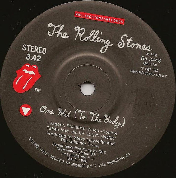 The Rolling Stones – One Hit (To The Body) 7" vinyl record, image 3 of 4