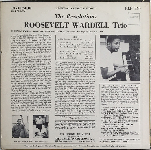 Roosevelt Wardell Trio – The Revelation LP vinyl record, image 2 of 4