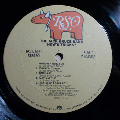 The Jack Bruce Band – How's Tricks LP vinyl record, image 4 of 7