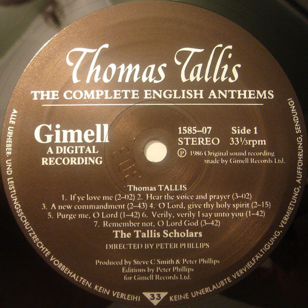 Thomas Tallis, The Tallis Scholars, Peter Phillips – The Complete English Anthems LP vinyl record, image 3 of 4