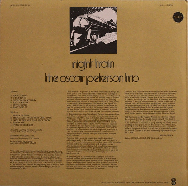The Oscar Peterson Trio – Night Train LP vinyl record, image 7 of 9