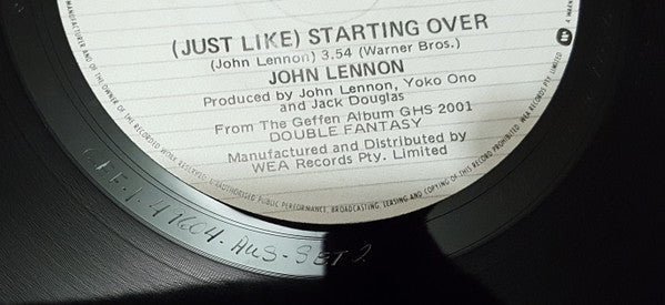 John Lennon, Yoko Ono – (Just Like) Starting Over / Kiss Kiss Kiss 7" vinyl record, image 2 of 5