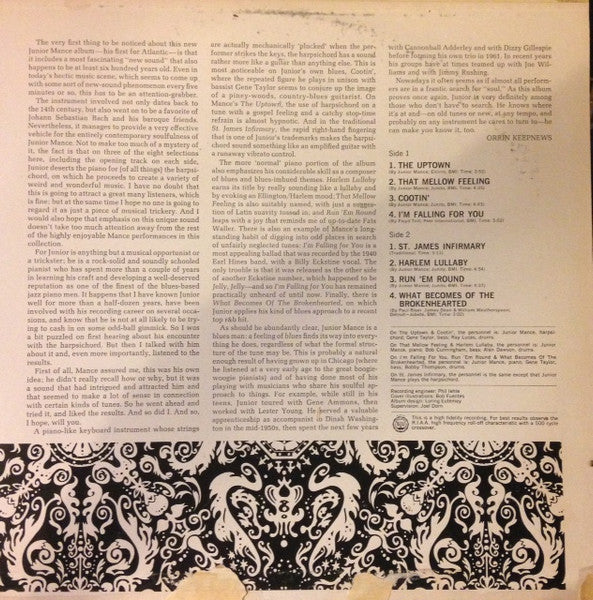 Junior Mance – Harlem Lullaby LP vinyl record, image 4 of 6
