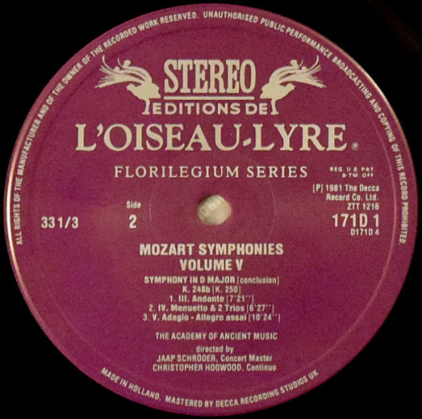 Wolfgang Amadeus Mozart, The Academy Of Ancient Music – The Symphonies Salzburg 1775-1783 (4xLP) LP vinyl record, image 3 of 10