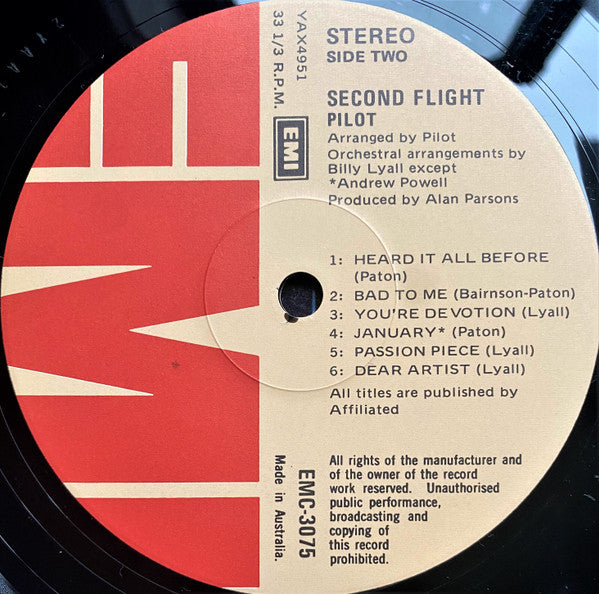 Pilot – Second Flight LP vinyl record, image 8 of 8