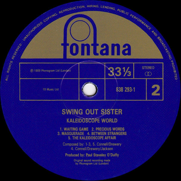 Swing Out Sister – Kaleidoscope World LP vinyl record, image 7 of 7