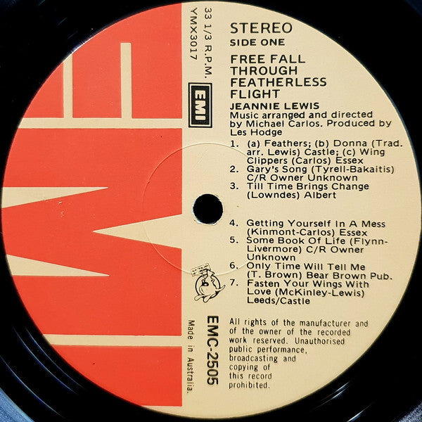 Jeannie Lewis – Free Fall Through Featherless Flight LP vinyl record, image 5 of 6