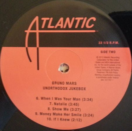 Bruno Mars – Unorthodox Jukebox LP vinyl record, image 4 of 4