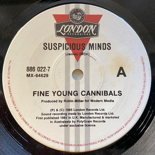 Fine Young Cannibals – Suspicious Minds 7" vinyl record, image 1 of 3