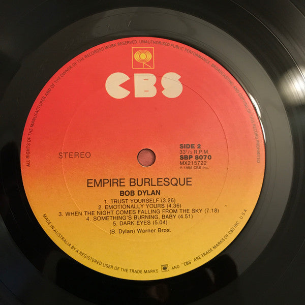 Bob Dylan – Empire Burlesque LP vinyl record, image 4 of 6