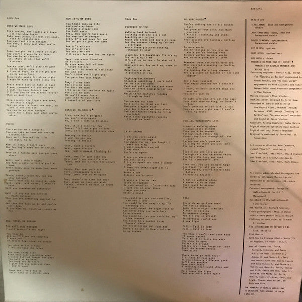 Berlin – Love Life LP vinyl record, image 4 of 6