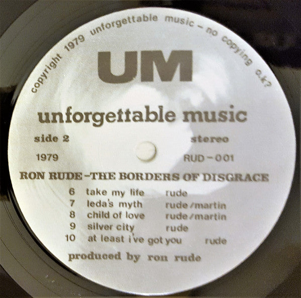 Ron Rude – The Borders Of Disgrace LP vinyl record, image 6 of 6
