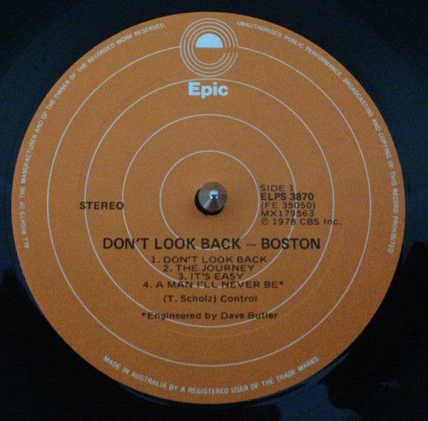 Boston – Don't Look Back LP vinyl record, image 7 of 8