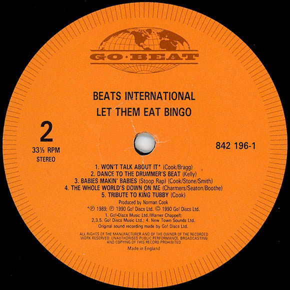 Beats International – Let Them Eat Bingo LP vinyl record, image 4 of 6