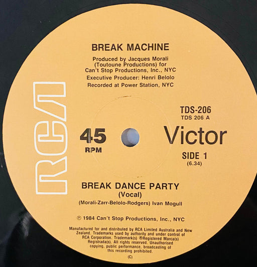 Break Machine – Break Dance Party 12" vinyl record, image 1 of 2