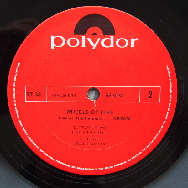 Cream – Wheels Of Fire - Live At The Fillmore LP vinyl record, image 3 of 4