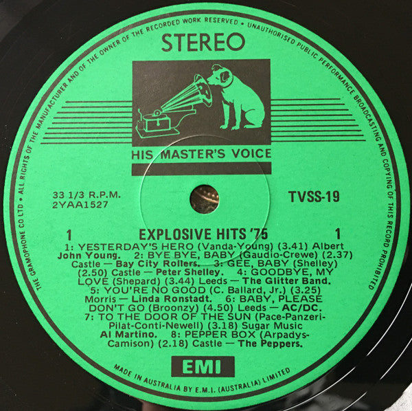 Various – Explosive Hits '75 LP vinyl record, image 3 of 4