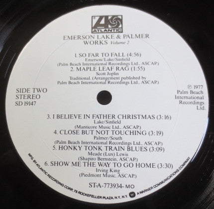 Emerson, Lake & Palmer – Works Volume 2 LP vinyl record, image 4 of 4