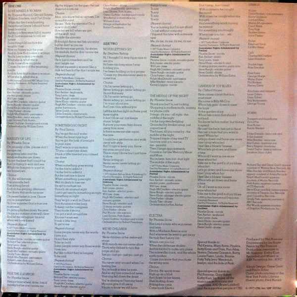 Phoebe Snow – Never Letting Go LP vinyl record, image 4 of 6