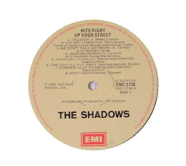 The Shadows – Hits Right Up Your Street LP vinyl record, image 3 of 4