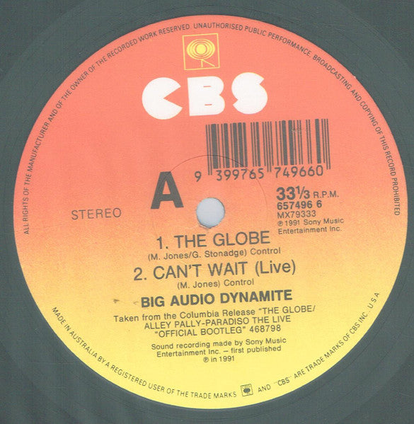 Big Audio Dynamite II – The Globe 12" vinyl record, image 3 of 4
