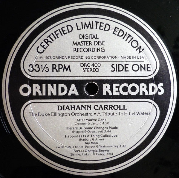 Diahann Carroll, The Duke Ellington Orchestra, Mercer Ellington – A Tribute To Ethel Waters LP vinyl record, image 4 of 10