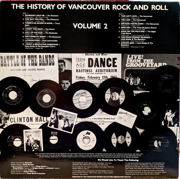 Various – The History Of Vancouver Rock And Roll Volume 2 LP vinyl record, image 2 of 5