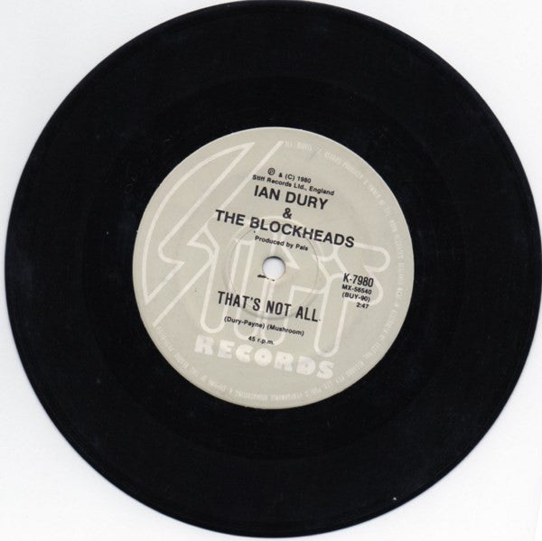 Ian Dury And The Blockheads – I Want To Be Straight 7" vinyl record, image 4 of 6