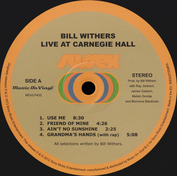Bill Withers – Bill Withers Live At Carnegie Hall (2xLP) LP vinyl record, image 5 of 8