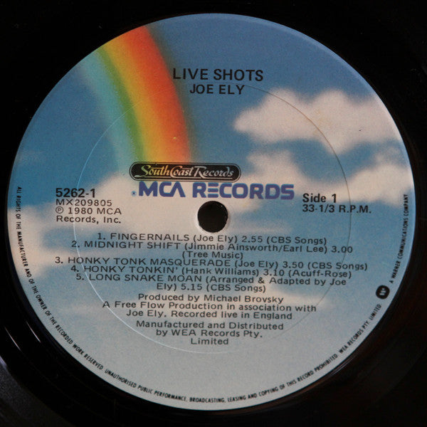 The Joe Ely Band – Live Shots LP vinyl record, image 4 of 6