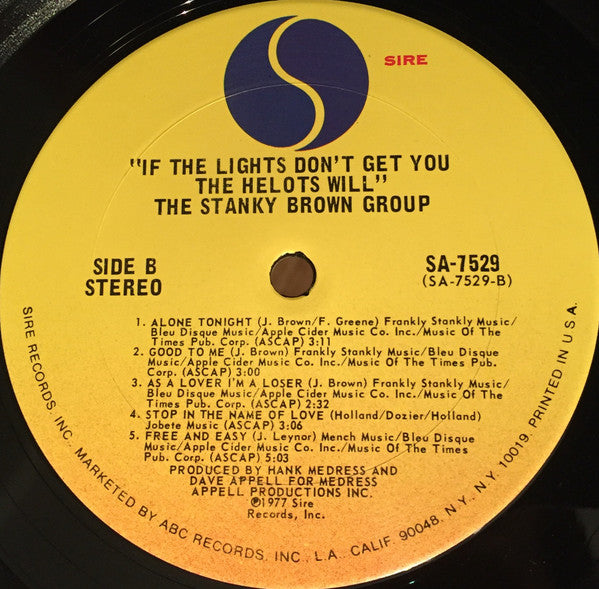 The Stanky Brown Group – If The Lights Don't Get You The Helots Will LP vinyl record, image 6 of 6