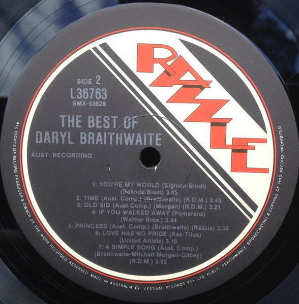 Daryl Braithwaite – ...Best Of LP vinyl record, image 4 of 6