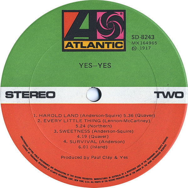 Yes – Yes LP vinyl record, image 4 of 4
