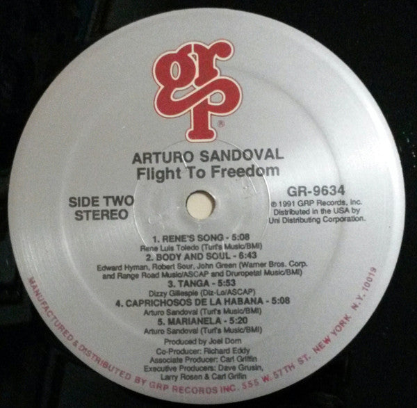 Arturo Sandoval – Flight To Freedom LP vinyl record, image 4 of 4