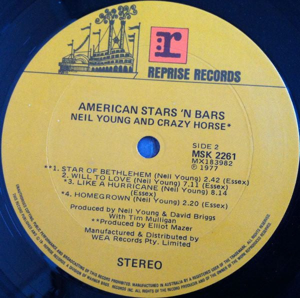 Neil Young – American Stars 'N Bars LP vinyl record, image 6 of 6
