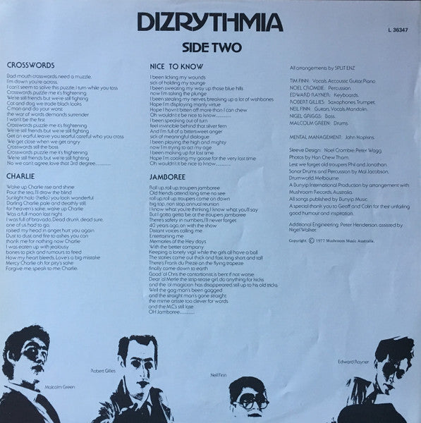 Split Enz – Dizrythmia LP vinyl record, image 6 of 6