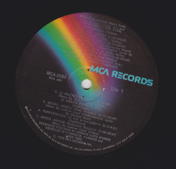Andrew Lloyd Webber – The Odessa File (Original Soundtrack Recording) LP vinyl record, image 3 of 4