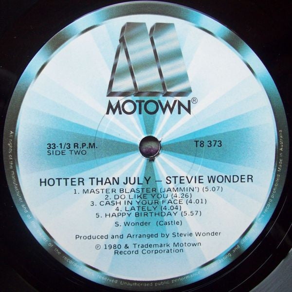 Stevie Wonder – Hotter Than July LP vinyl record, image 7 of 10
