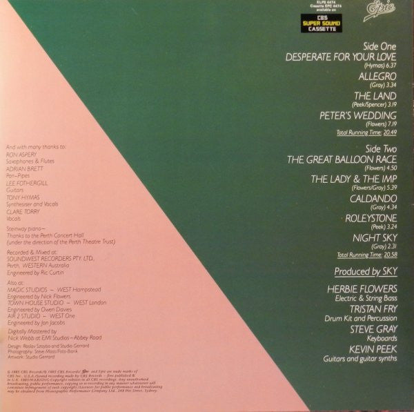 Sky – The Great Balloon Race LP vinyl record, image 2 of 4