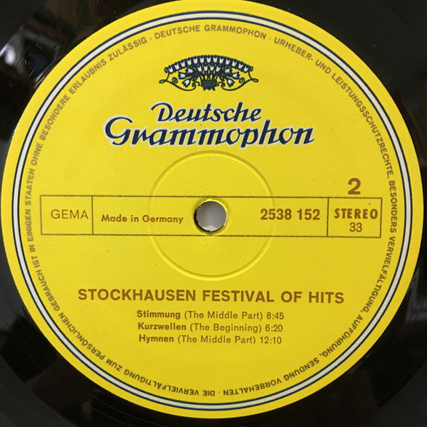 Karlheinz Stockhausen – Festival Of Hits LP vinyl record, image 4 of 5