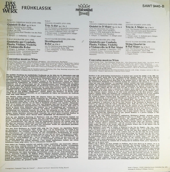 Johann Christian Bach, Ignaz Jakob Holzbauer, Jan Václav Antonín Stamic, Franz Xaver Richter, Concentus Musicus Wien – Musik Am Mannheimer Hof / Music At The Court Of Mannheim LP vinyl record, image 2 of 4