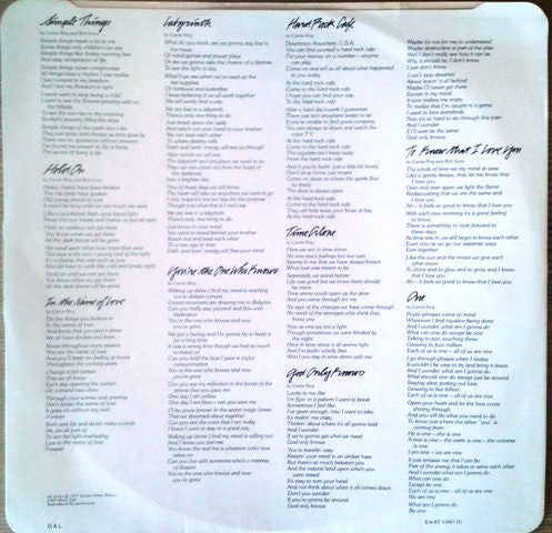 Carole King – Simple Things LP vinyl record, image 6 of 6