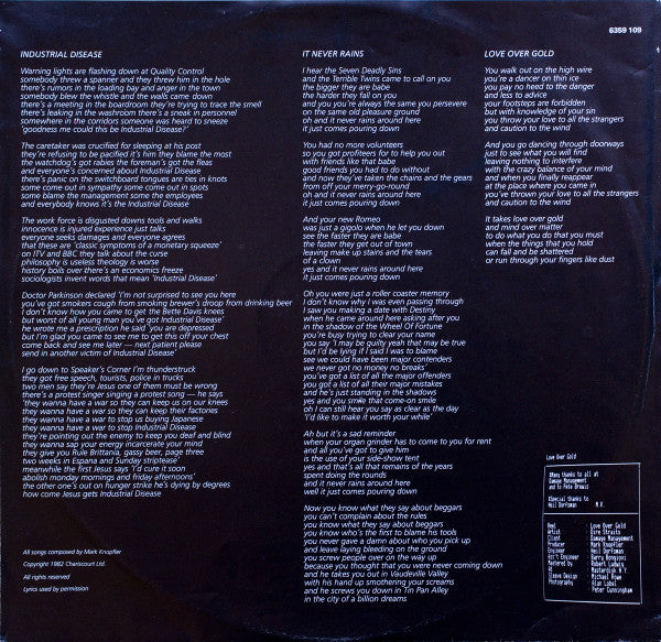 Dire Straits – Love Over Gold LP vinyl record, image 6 of 10