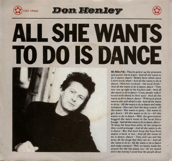 Don Henley – All She Wants To Do Is Dance 7" vinyl record, image 1 of 4