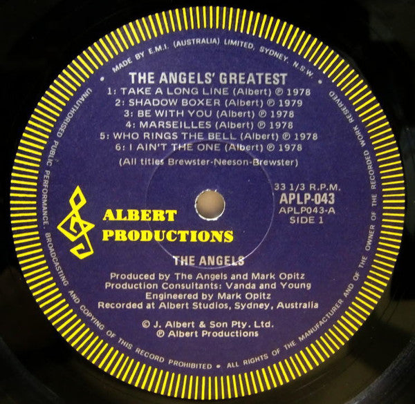 The Angels – The Angels Greatest LP vinyl record, image 3 of 4