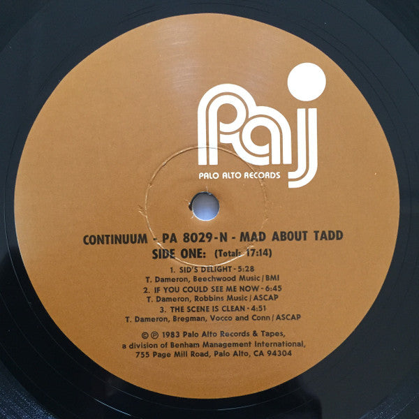 Continuum – Mad About Tadd LP vinyl record, image 3 of 4