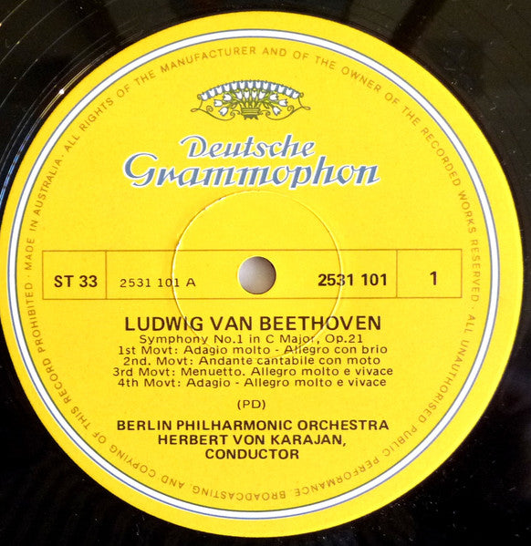 Ludwig van Beethoven, Berliner Philharmoniker, Herbert von Karajan – Symphonien Nr. 1 - Nr. 2 LP vinyl record, image 4 of 6