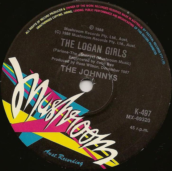 The Johnnys – Don't Put The Blame On Me 7" vinyl record, image 4 of 4