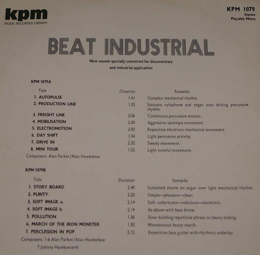 Alan Hawkshaw, Alan Parker, Johnny Hawksworth – Beat Industrial LP vinyl record, image 3 of 3
